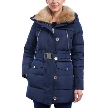 Michael Kors | Women's Faux-Fur-Collar Hooded Down Puffer Coat, Created for Macy's商品图片,3.9折