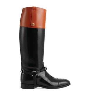 Gucci | Leather Knee-High Boots商品图片,独家减免邮费