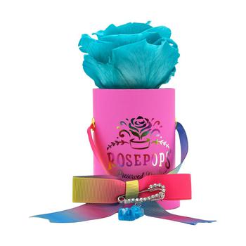 商品Rosepops | Pop-Up I Love You Beary Much Single Tiffany Blue Real Rose with Complementary Faux Gummy Bear Charm,商家Macy's,价格¥319图片