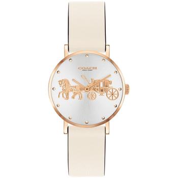 Coach | Women's Perry Chalk Leather Strap Watch商品图片,7折