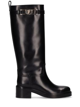 菲拉格慕鞋女靴, Salvatore Ferragamo | 50mm Rosalie Leather Tall Boots商品图片 额外7.5折, 额外七五折