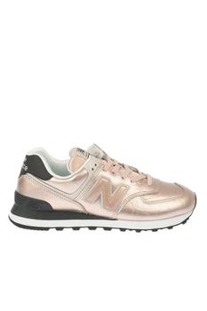 推荐New Balance Women's Pink Leather Sneakers商品