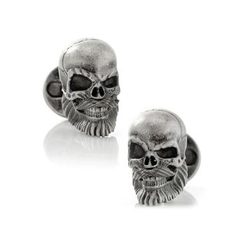 商品Men's Stainless Steel Mustache Skull Cufflinks图片