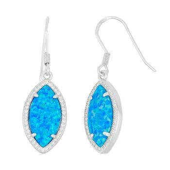 Classic | Sterling Silver Blue Inlay Opal Marquise Earrings,商家My Gift Stop,价格¥205