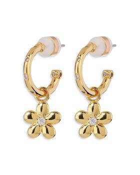 Diamonte Daisy Charm Hoop Earrings in Gold Tone product img