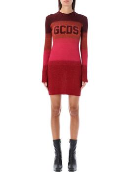 GCDS | GCDS Logo Intarsia-Knit Mini Dress商品图片,5.3折起