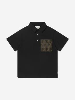 推荐Fendi  Black Boys Logo Pocket Polo Shirt商品