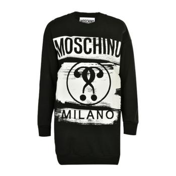 推荐Moschino 莫斯奇诺 女士棉质黑色卫衣式连衣裙 EA0456-5526-1555商品