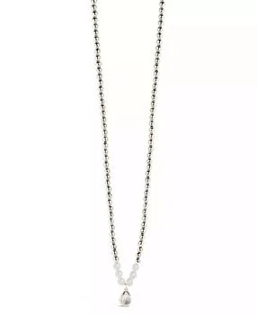 Sterling Forever | Silver-Tone or Gold-Tone Cultured Pearl And Shell Pendant Marjorie Necklace,商家Macy's,价格¥304