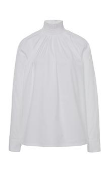 Prada | Prada - Women's Smocked Cotton-Poplin Shirt  - Moda Operandi商品图片,