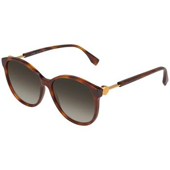 推荐Fendi Brown Gradient Round Ladies Sunglasses FF 0412/S 0086/HA 58商品