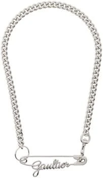 Jean Paul Gaultier | Silver 'The Gaultier Safety Pin' Necklace,商家Ssense US,价格¥2716