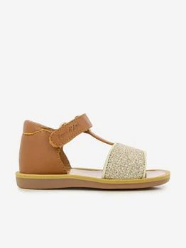 Pom D'Api | Pom D'Api Girls Leather Poppy Tao Easy Sandals in Brown,商家Childsplay Clothing,价格¥388