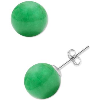商品Dyed Jade Stud Earrings in Sterling Silver图片