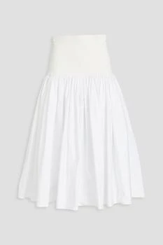 推荐Knit-paneled cotton-poplin midi skirt商品