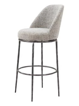 Hivvago | 32" Gray And Black Fabric And Steel Bar Height Swivel Bar Chair,商家Premium Outlets,价格¥4751