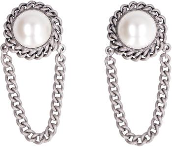 推荐Alessandra Rich Pearl Embellished Chain Earrings商品