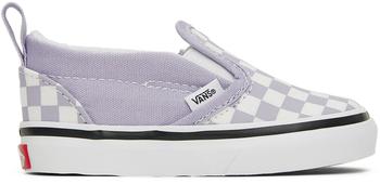 商品Baby Purple & White Checkerboard Slip-On V Sneakers图片