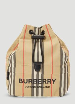 推荐Phoebe Heritage Stripe Drawstring Clutch Bag in Beige商品
