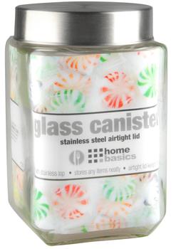 商品Home Basics | Home Basics 56 oz. Square Glass Canister with Brushed Stainless Steel Screw-on Lid Clear,商家Premium Outlets,价格¥97图片