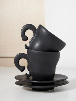 Anissa Kermiche | Set of two Spill the Tea earthenware teacups,商家MATCHES,价格¥1284