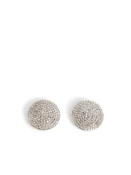 Self Portrait | Self-Portrait 'Round Crys' Silver-Plated Brass Earrings,商家Baltini,价格¥1777