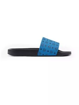 MCM | Logo Leather Pool Slide Sandals 