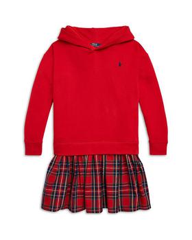 Ralph Lauren | Girls' Plaid Fleece Hoodie Dress - Little Kid, Big Kid商品图片,独家减免邮费