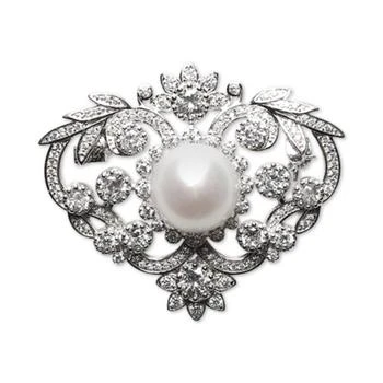 Macy's | Cultured Freshwater Pearl (12mm) & Cubic Zirconia Pin in Sterling Silver,商家Macy's,价格¥873