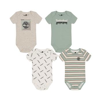 商品Timberland | Baby Boys Stripes Logos Short Sleeve Bodysuits, Pack of 4,商家Macy's,价格¥319图片