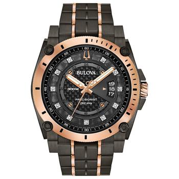 推荐Men's Precisionist Champlain Diamond-Accent Gray & Rose Gold-Tone Stainless Steel Bracelet Watch 46.5mm商品