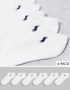 推荐Polo Ralph Lauren 6 pack logo socks in white商品