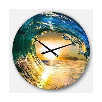 商品Designart | Modern Seashore Round Metal Wall Clock,商家Macy's,价格¥1537图片