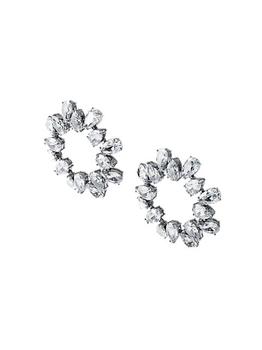 推荐Millenia Swarovski Crystal Rhodium-Plated Pear-Cut Earrings商品