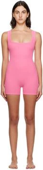 SKIMS | Pink Cotton Rib Onesie Jumpsuit,商家Ssense US,价格¥460