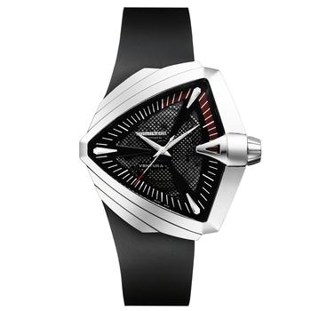 推荐Men's Swiss Automatic Ventura XXL Black Rubber Strap Watch 27mm H24655331商品
