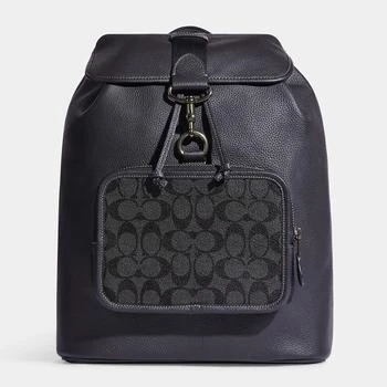 Coach | Coach Black/Charcoal Signature Canvas and Leather Sullivan Backpack 满$3001减$300, $3000以内享9折, 独家减免邮费, 满减