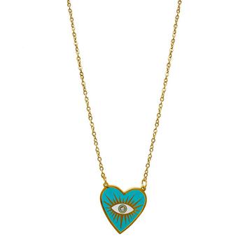 ADORNIA | Heart Evil Eye Pendant Necklace商品图片,