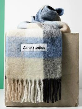 Acne Studios | Fringed check felted scarf 独家减免邮费