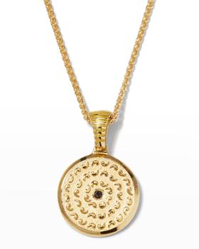 商品Men's Yellow Gold Icon Pendant Necklace with Single Black Diamond图片
