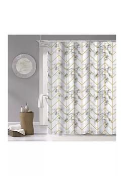 商品Dainty Home | Luxe Marble Metallic Shower Curtain in Silver,商家Belk,价格¥294图片