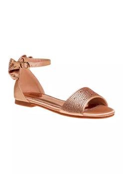 Badgley Mischka | Girls' Open Toe and Ankle Strap Buckle Flat Sandals商品图片,