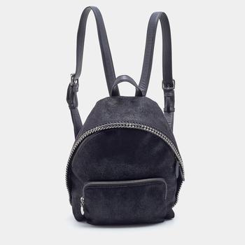 推荐Stella McCartney Black Quilted Faux Leather Mini Falabella Backpack商品