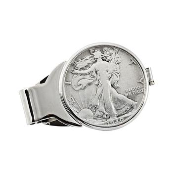 推荐Men's Silver Walking Liberty Half Dollar Coin Money Clip商品