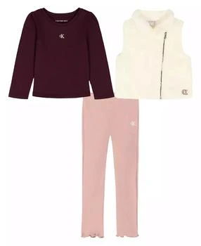 Calvin Klein | Baby Girls 3-Piece Crewneck Top, Vest and Leggings Set,商家Macy's,价格¥512
