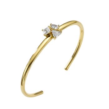 商品Âme Trio 18K Yellow Gold, Lab-Grown Diamond 1.90ct. tw. Triple Stone Cuff Bracelet图片