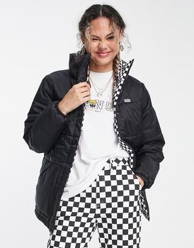 Vans | Vans Send it checkerboard puffer jacket in black/white商品图片,