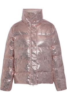 Unreal Fur | Quilted metallic faux textured-leather jacket商品图片,3折