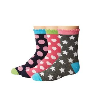 Jefferies Socks | Dots/Hearts/Stars Crew Socks 3-Pair Pack (Toddler/Little Kid/Big Kid),商家Zappos,价格¥103