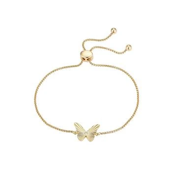 Unwritten | Gold Flash-Plated Crystal Butterfly Adjustable Bolo Bracelet,商家Macy's,价格¥410